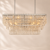 Marivena Crystal Tiered Rectangular Chandelier 60“W