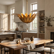Matilde Palm Leaf & Brass Pendant