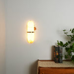 Oval Alabaster Semi-Circular Wall Lamp
