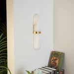 Oval Alabaster Semi-Circular Wall Lamp