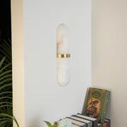 Oval Alabaster Semi-Circular Wall Lamp