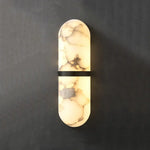 Oval Alabaster Semi-Circular Wall Lamp