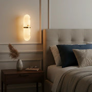 Oval Alabaster Semi-Circular Wall Lamp