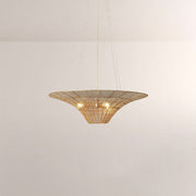 Liora Woven Antique Brass Caping Chandelier 36