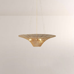 Liora Woven Antique Brass Caping Chandelier 36