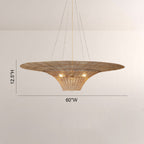 Liora Woven Antique Brass Caping Chandelier 36"D
