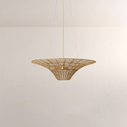 Liora Woven Antique Brass Caping Chandelier 36