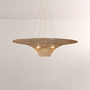 Liora Woven Antique Brass Caping Chandelier 36