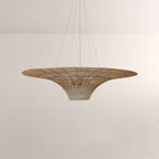 Liora Woven Antique Brass Caping Chandelier 36"D