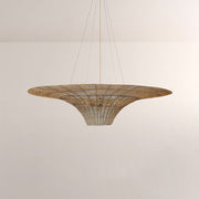 Liora Woven Antique Brass Caping Chandelier 36