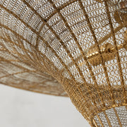 Liora Woven Antique Brass Caping Chandelier 36