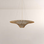 Liora Woven Antique Brass Caping Chandelier 36"D