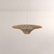 Liora Woven Antique Brass Caping Chandelier 36