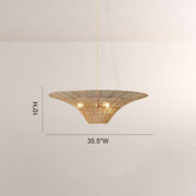 Liora Woven Antique Brass Caping Chandelier 36