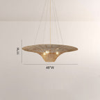 Liora Woven Antique Brass Caping Chandelier 36"D