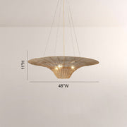 Liora Woven Antique Brass Caping Chandelier 36