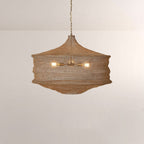 Liora Woven Antique Brass Cylinder Chandelier 36"D