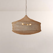 Liora Woven Antique Brass Cylinder Chandelier 36