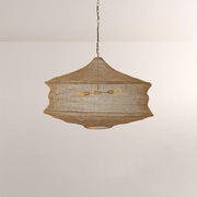 Liora Woven Antique Brass Cylinder Chandelier 36