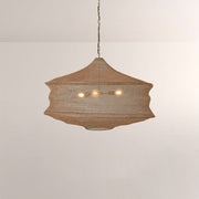 Liora Woven Antique Brass Cylinder Chandelier 36