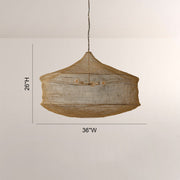 Liora Woven Antique Brass Cylinder Chandelier 36