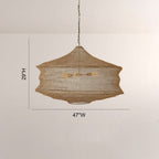 Liora Woven Antique Brass Cylinder Chandelier 36"D