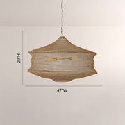 Liora Woven Antique Brass Cylinder Chandelier 36