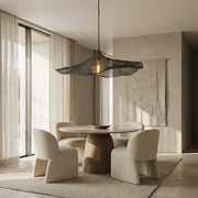 Liora Woven Black Wave Round Chandelier 36
