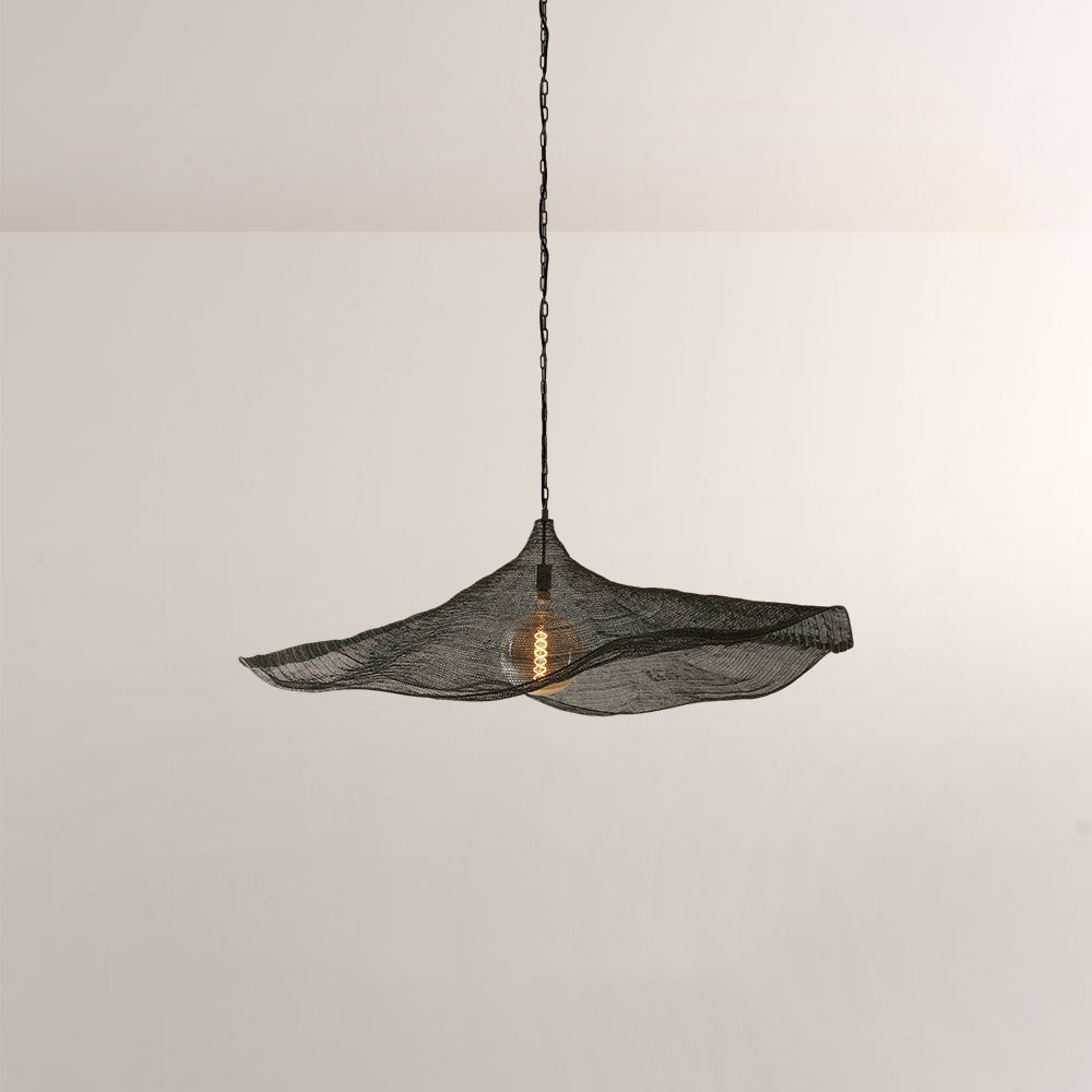 Liora Woven Black Wave Round Chandelier 36"D