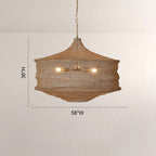 Liora Woven Antique Brass Cylinder Chandelier 36"D