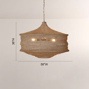 Liora Woven Antique Brass Cylinder Chandelier 36