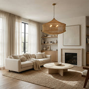 Liora Woven Antique Brass Cylinder Chandelier 36