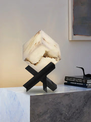 Modern Alabaster Cube Table Lamp — image 4