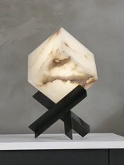 Modern Alabaster Cube Table Lamp — image 10