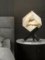 Modern Alabaster Cube Table Lamp — image 7