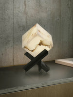 Modern Alabaster Cube Table Lamp — image 6
