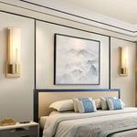 Modern Alabaster Cuboid Copper Wall Lamp