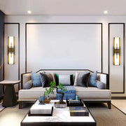 Modern Alabaster Cuboid Copper Wall Lamp