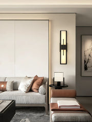 Modern Alabaster Cuboid Copper Wall Lamp