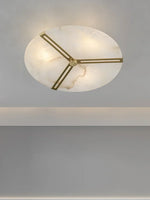Modern Alabaster Round Copper Ceiling Lamp