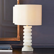 Modern Alabaster Stacked Table Lamp — image 9