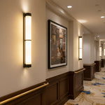 Cylindra Alabaster Brass Wall Light