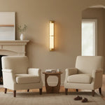 Cylindra Alabaster Brass Wall Light