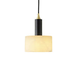Modern Cylindrical Alabaster Pendant Light — image 1