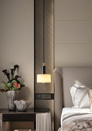 Modern Cylindrical Alabaster Pendant Light — image 6