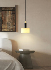 Modern Cylindrical Alabaster Pendant Light — image 4