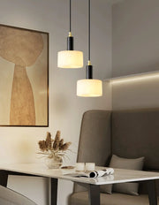 Modern Cylindrical Alabaster Pendant Light — image 7