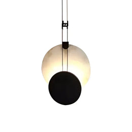 Modern Round Black Alabaster Pendant Lamp — image 1
