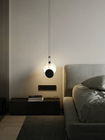 Modern Round Black Alabaster Pendant Lamp — image 5