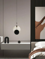 Modern Round Black Alabaster Pendant Lamp — image 7
